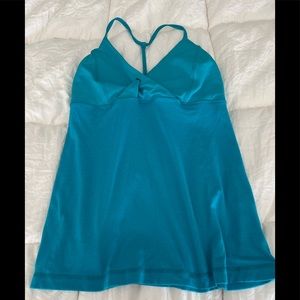 Lululemon Y Back-Twist Front Turquoise Top